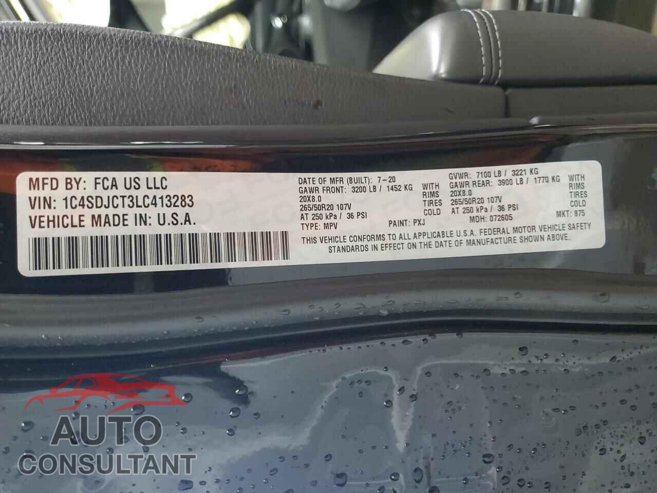 DODGE DURANGO 2020 - 1C4SDJCT3LC413283