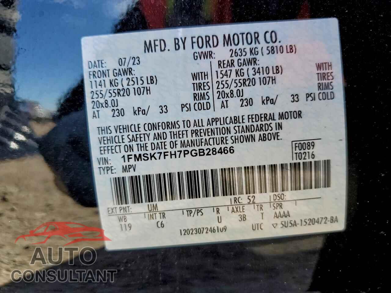 FORD EXPLORER 2023 - 1FMSK7FH7PGB28466