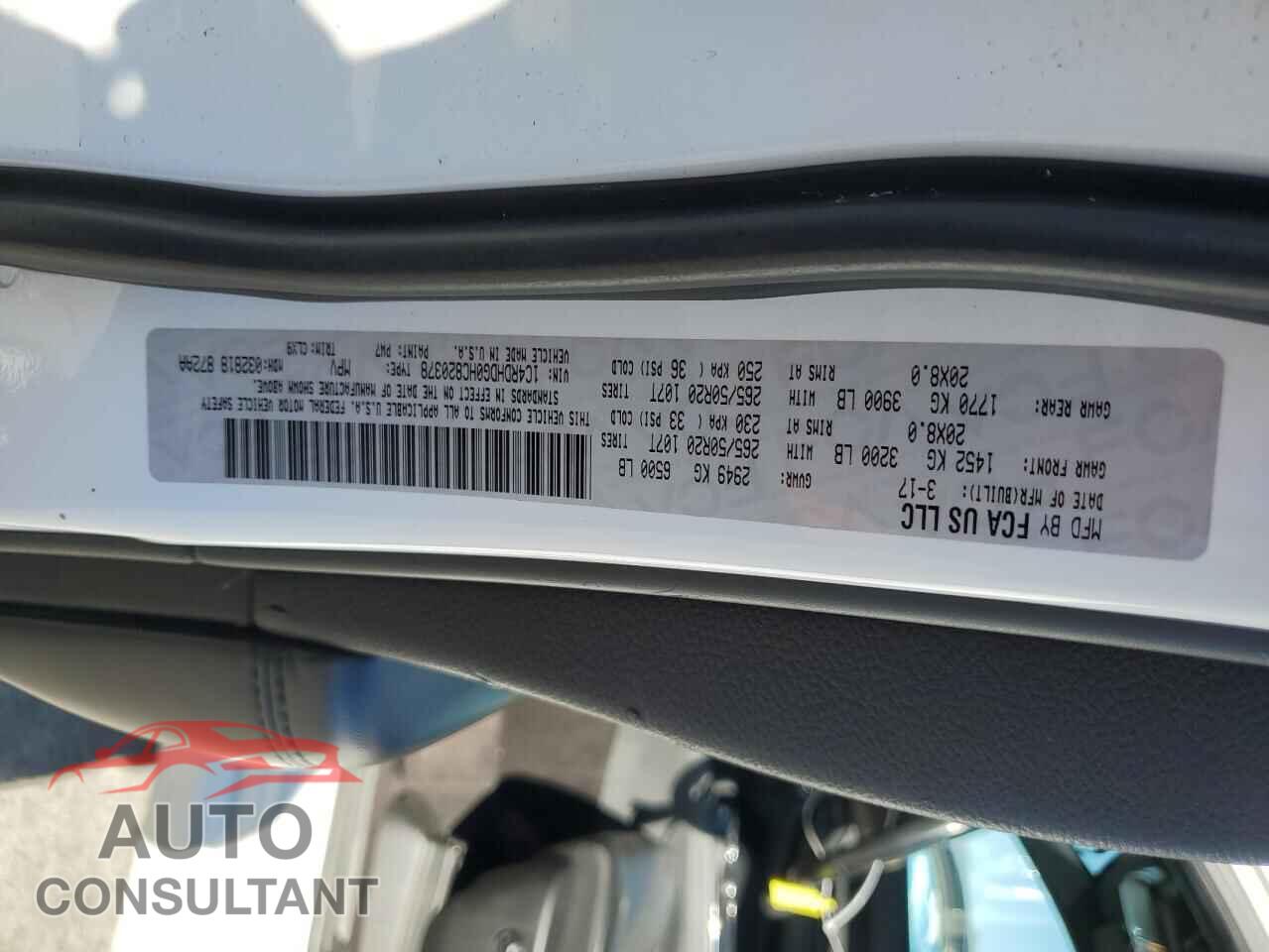 DODGE DURANGO 2017 - 1C4RDHDG0HC820378