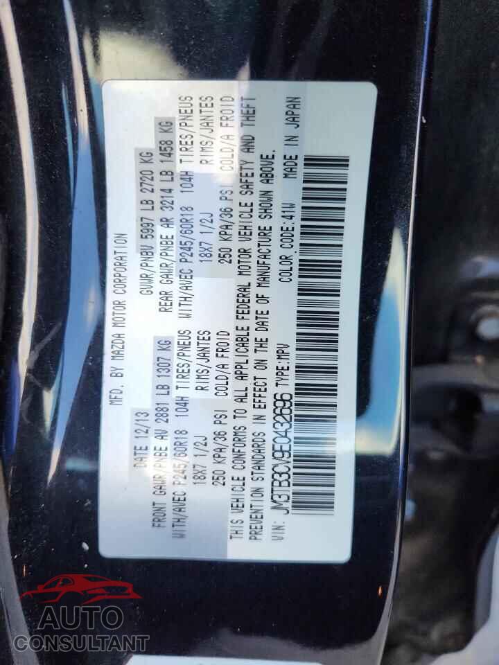 MAZDA CX-9 2014 - JM3TB3CV9E0432696