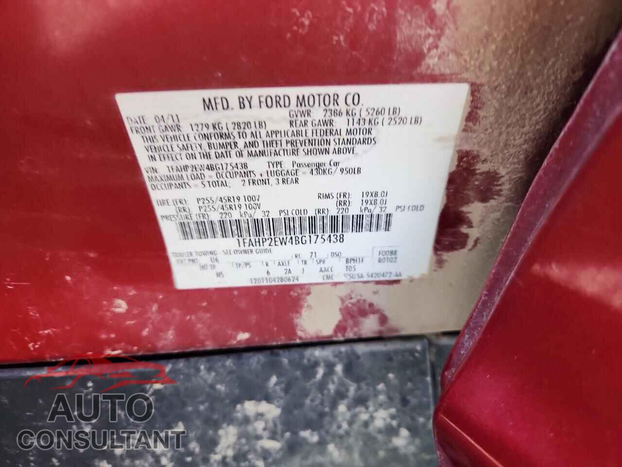 FORD TAURUS 2011 - 1FAHP2EW4BG175438