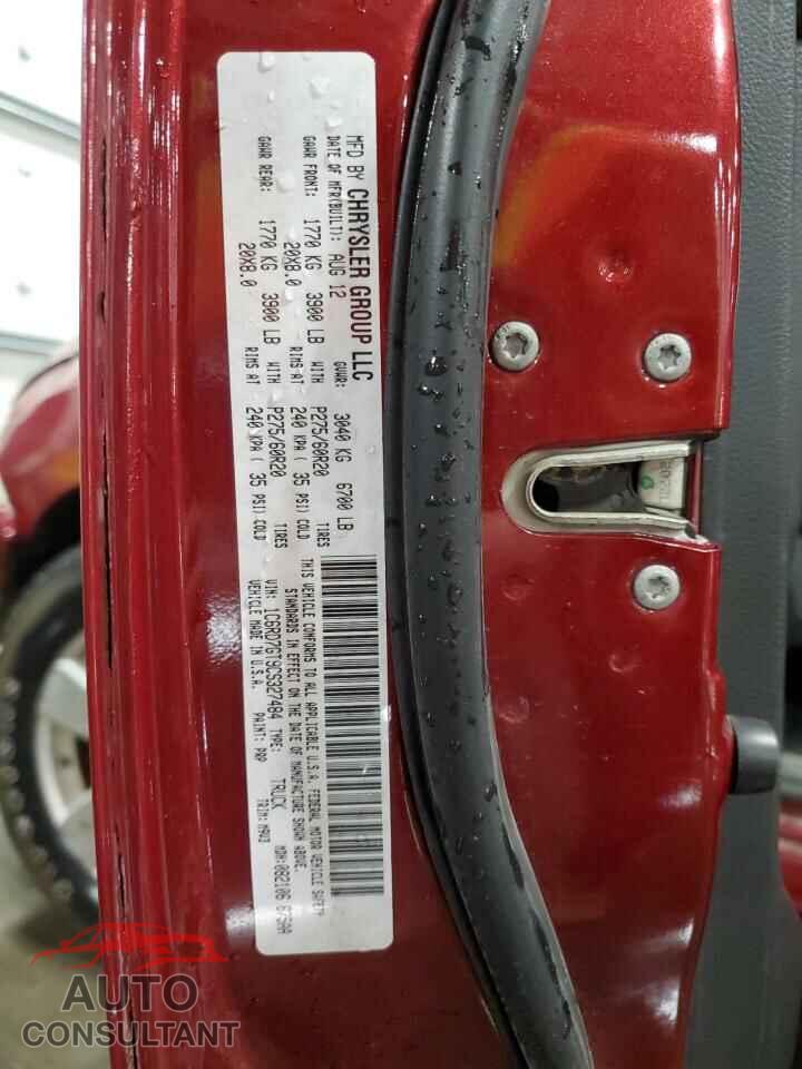 DODGE RAM 1500 2012 - 1C6RD7GT9CS327484