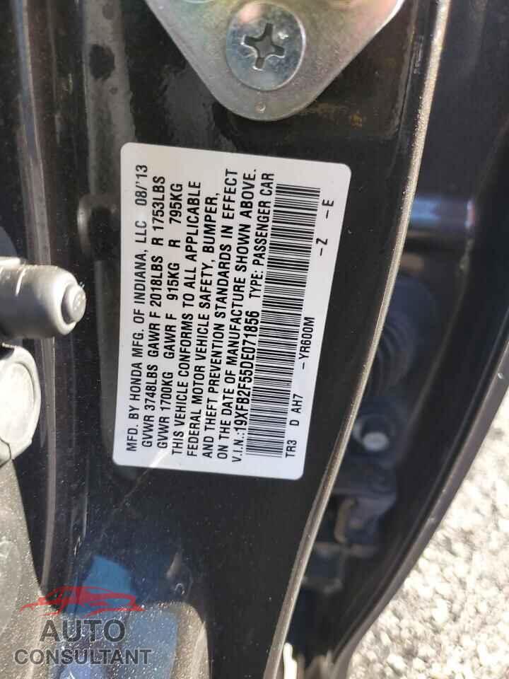 HONDA CIVIC 2013 - 19XFB2F55DE071856
