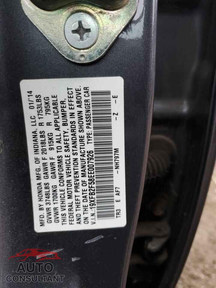 HONDA CIVIC 2014 - 19XFB2F58EE007926