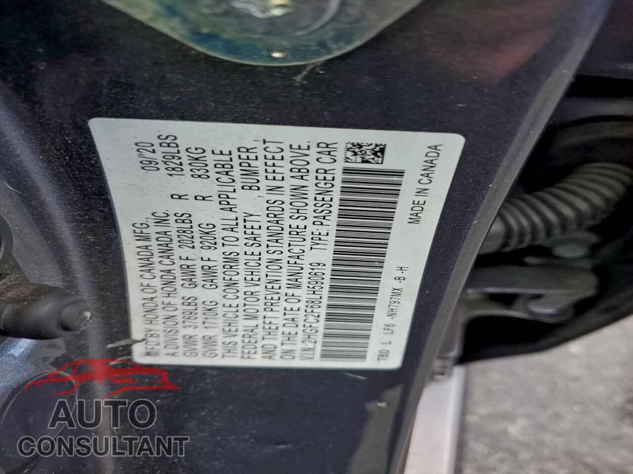 HONDA CIVIC 2020 - 2HGFC2F68LH590619