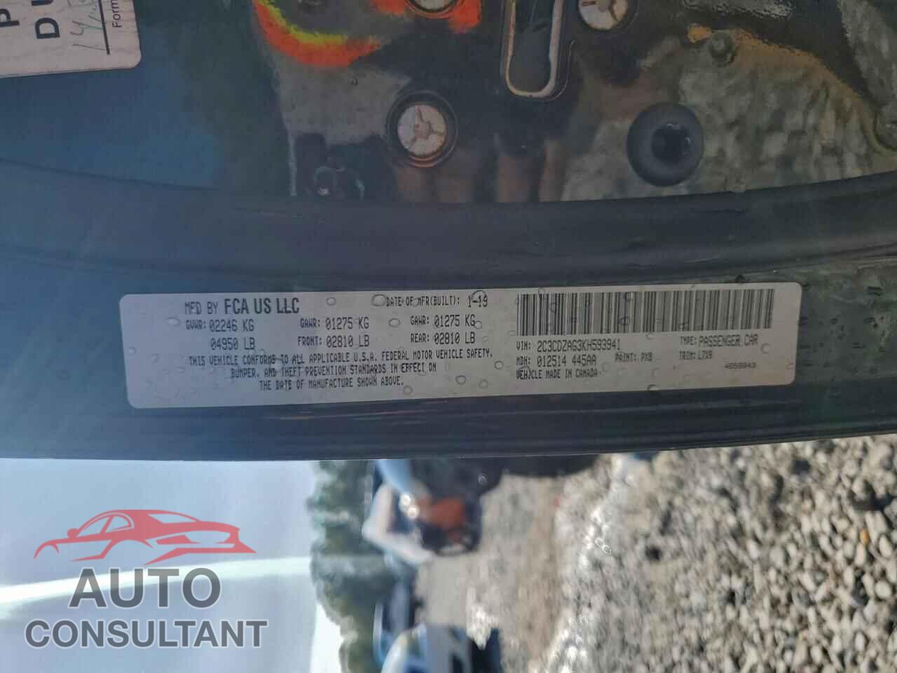 DODGE CHALLENGER 2019 - 2C3CDZAG3KH593941