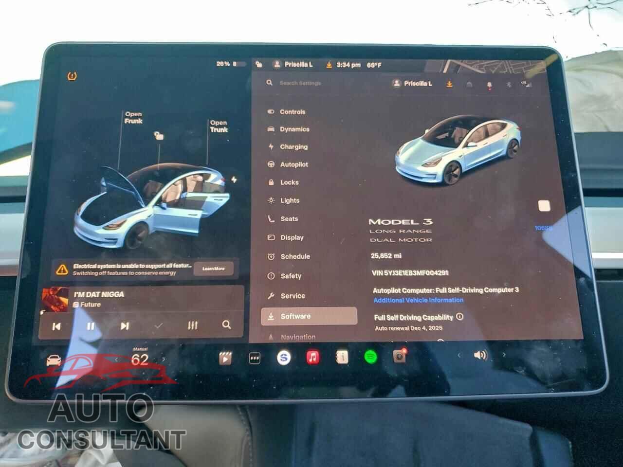 TESLA MODEL 3 2021 - 5YJ3E1EB3MF004291
