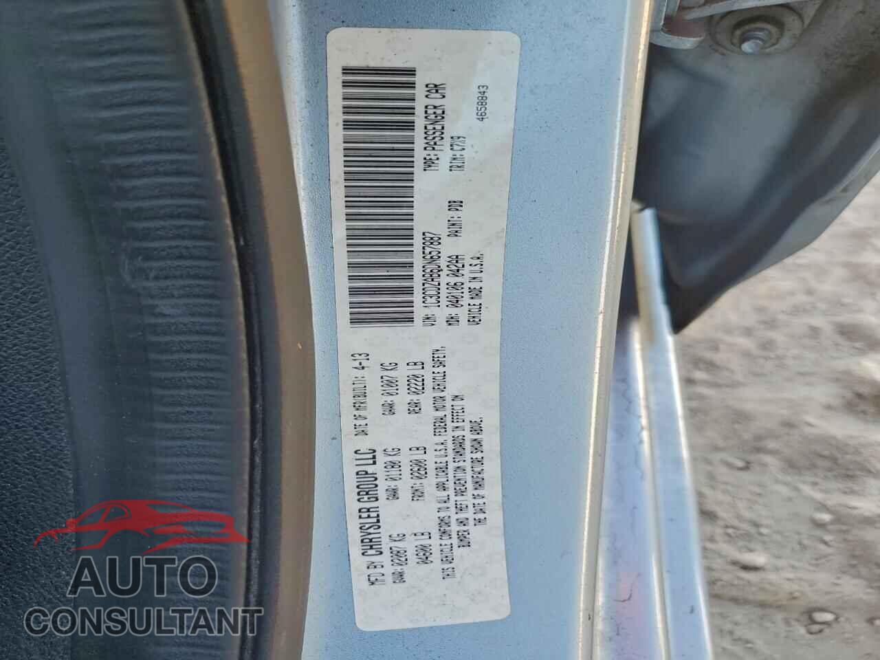 DODGE AVENGER 2013 - 1C3CDZAB6DN657887
