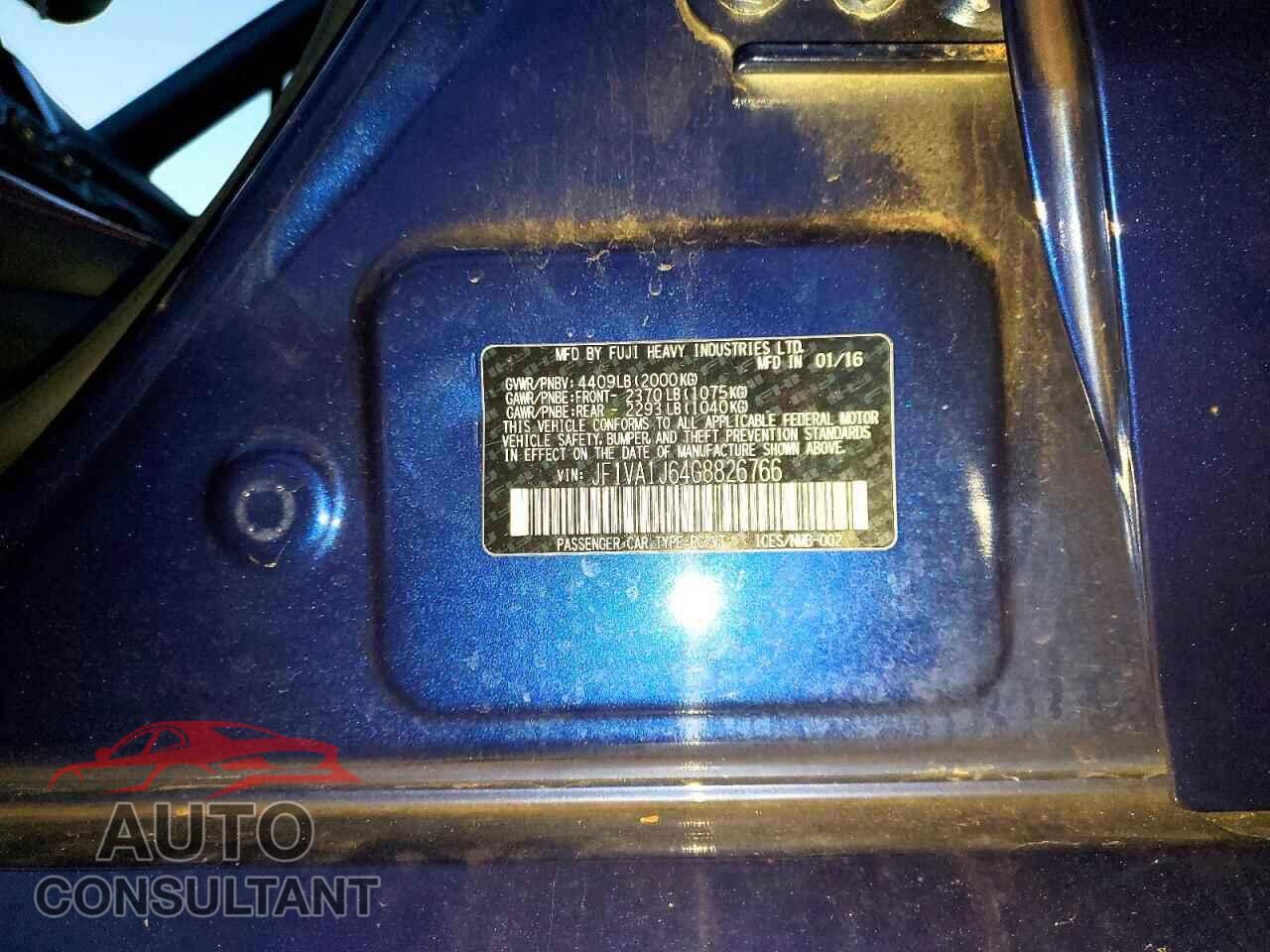 SUBARU WRX 2016 - JF1VA1J64G8826766