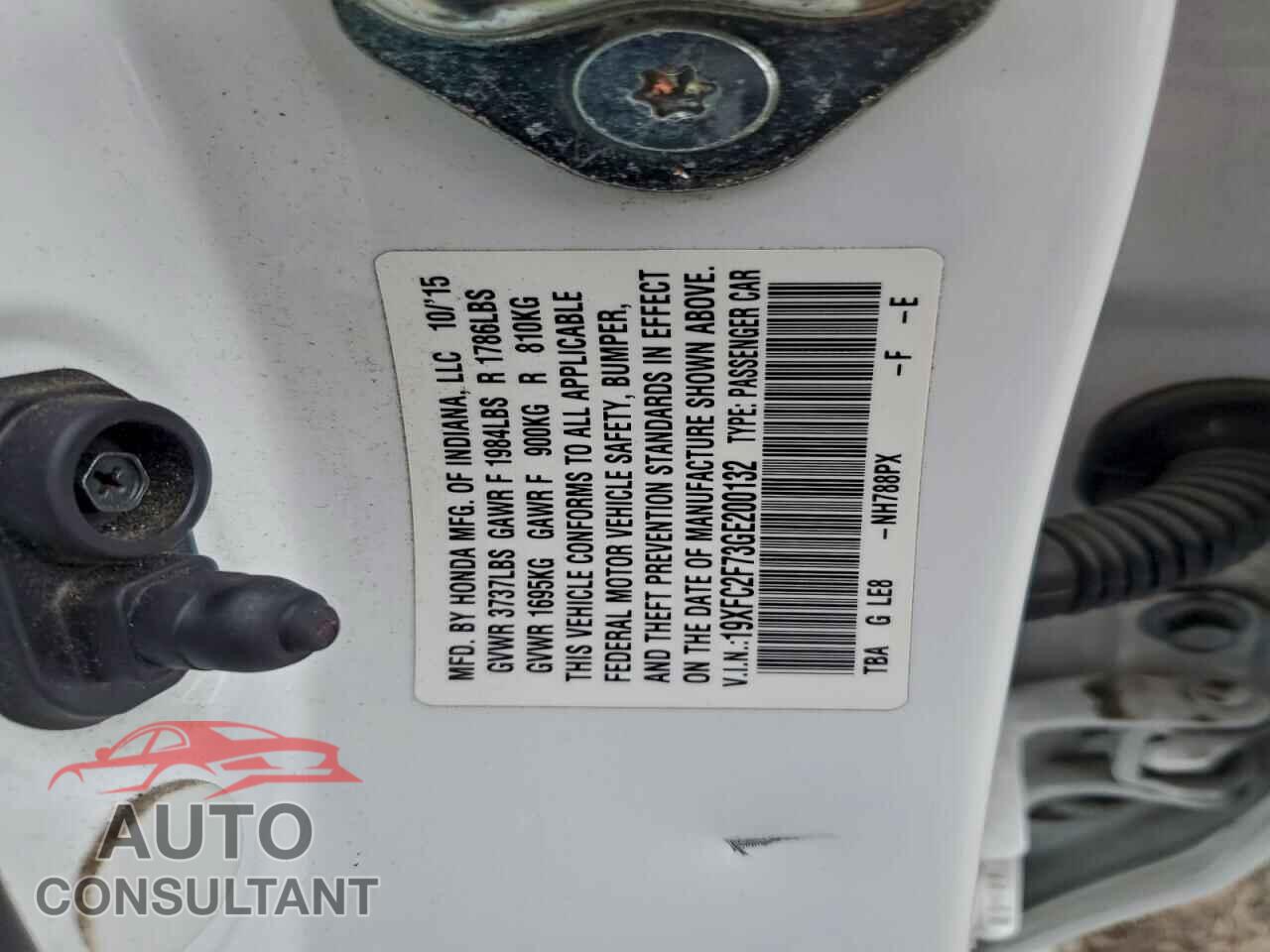 HONDA CIVIC 2016 - 19XFC2F73GE200132