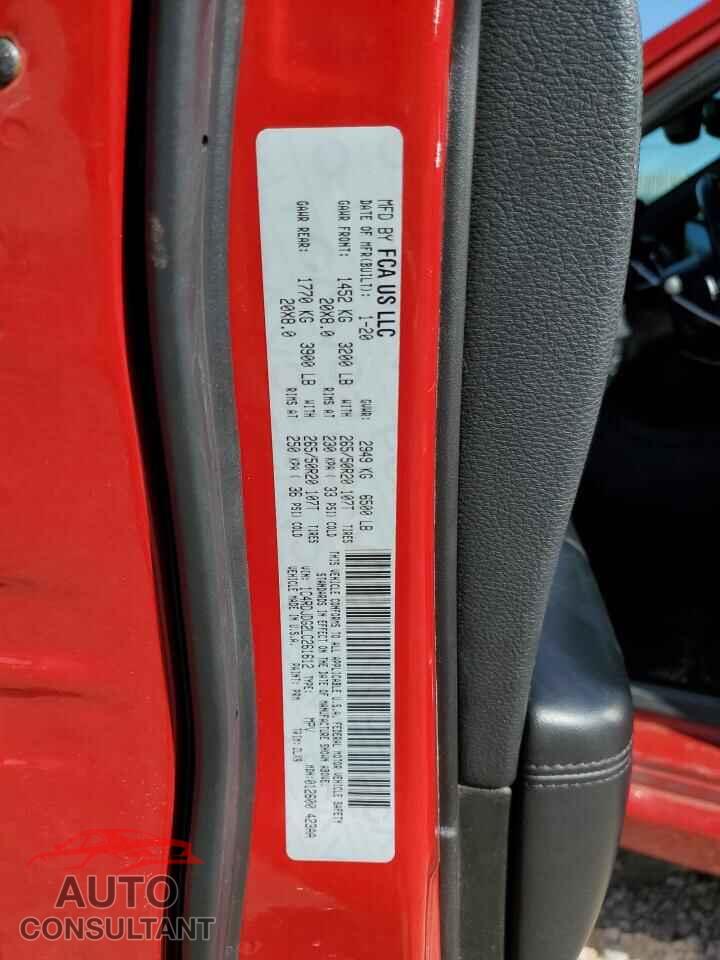 DODGE DURANGO 2020 - 1C4RDJDG2LC261612