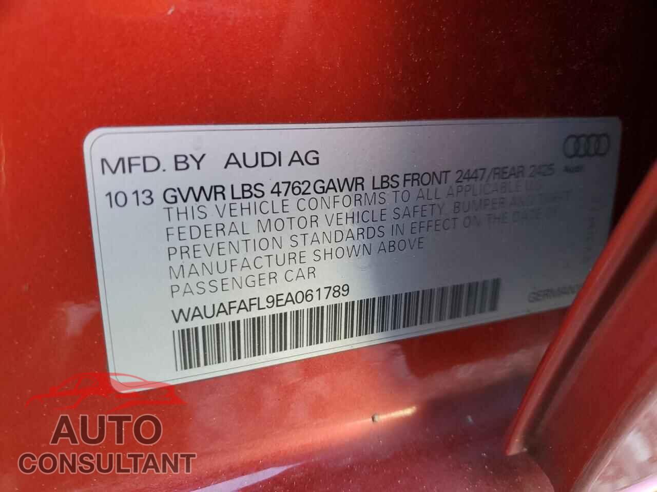 AUDI A4 2014 - WAUAFAFL9EA061789