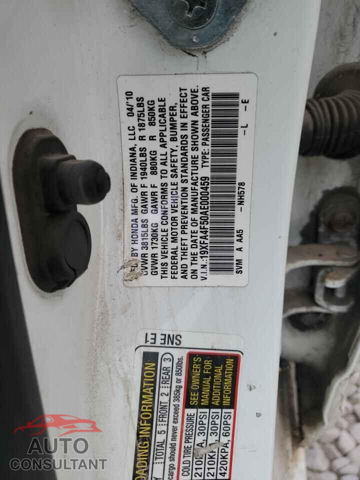 HONDA CIVIC 2010 - 19XFA4F50AE000459