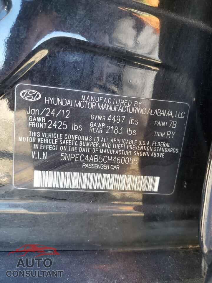 HYUNDAI SONATA 2012 - 5NPEC4AB5CH460055