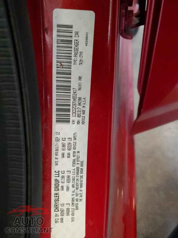 DODGE AVENGER 2013 - 1C3CDZCB7DN552417