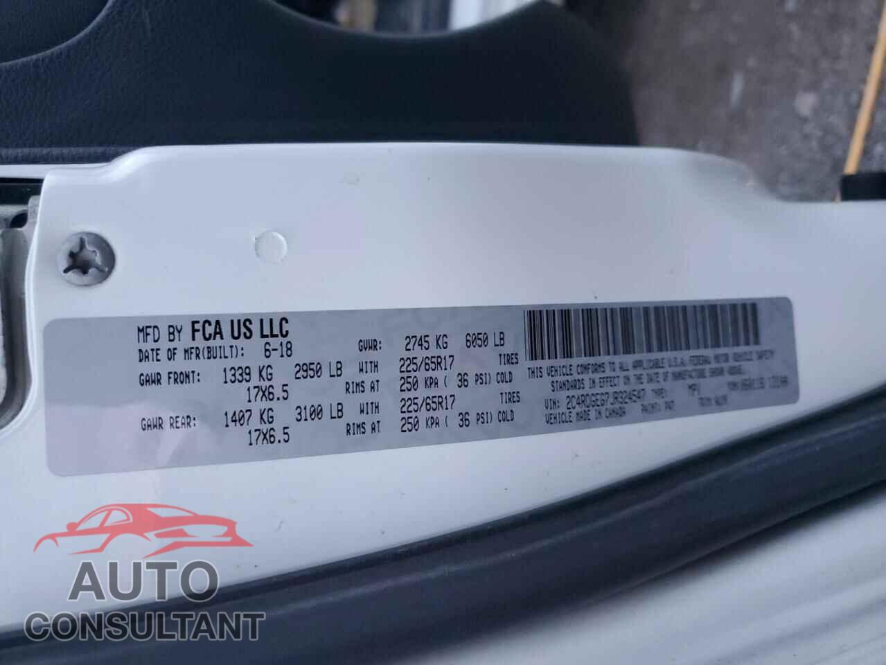 DODGE CARAVAN 2018 - 2C4RDGEG7JR324547