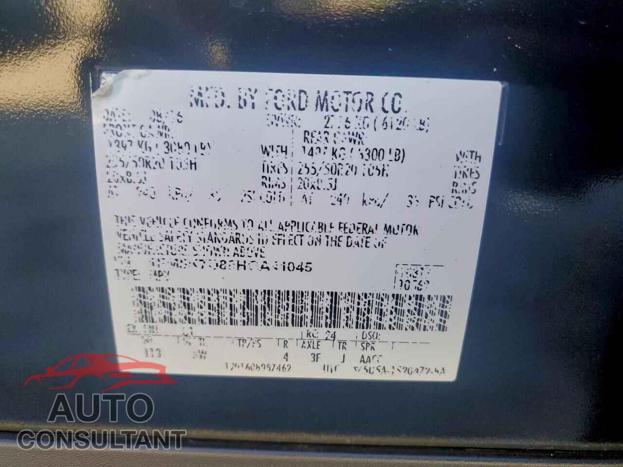 FORD EXPLORER 2017 - 1FM5K7D86HGA41045