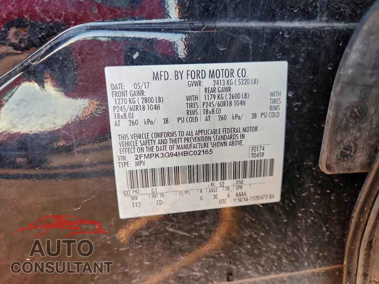 FORD EDGE 2017 - 2FMPK3G94HBC02165