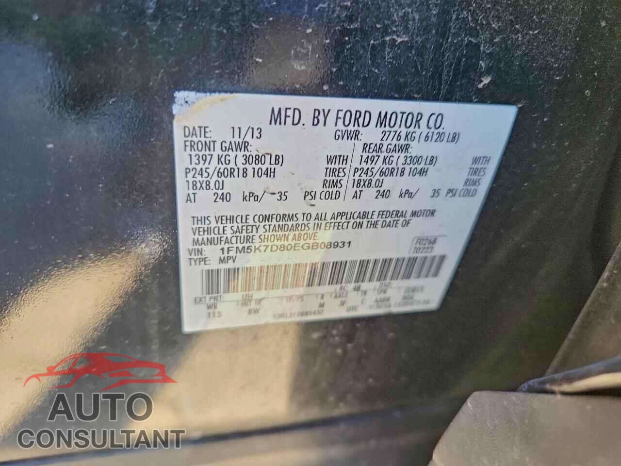 FORD EXPLORER 2014 - 1FM5K7D80EGB08931