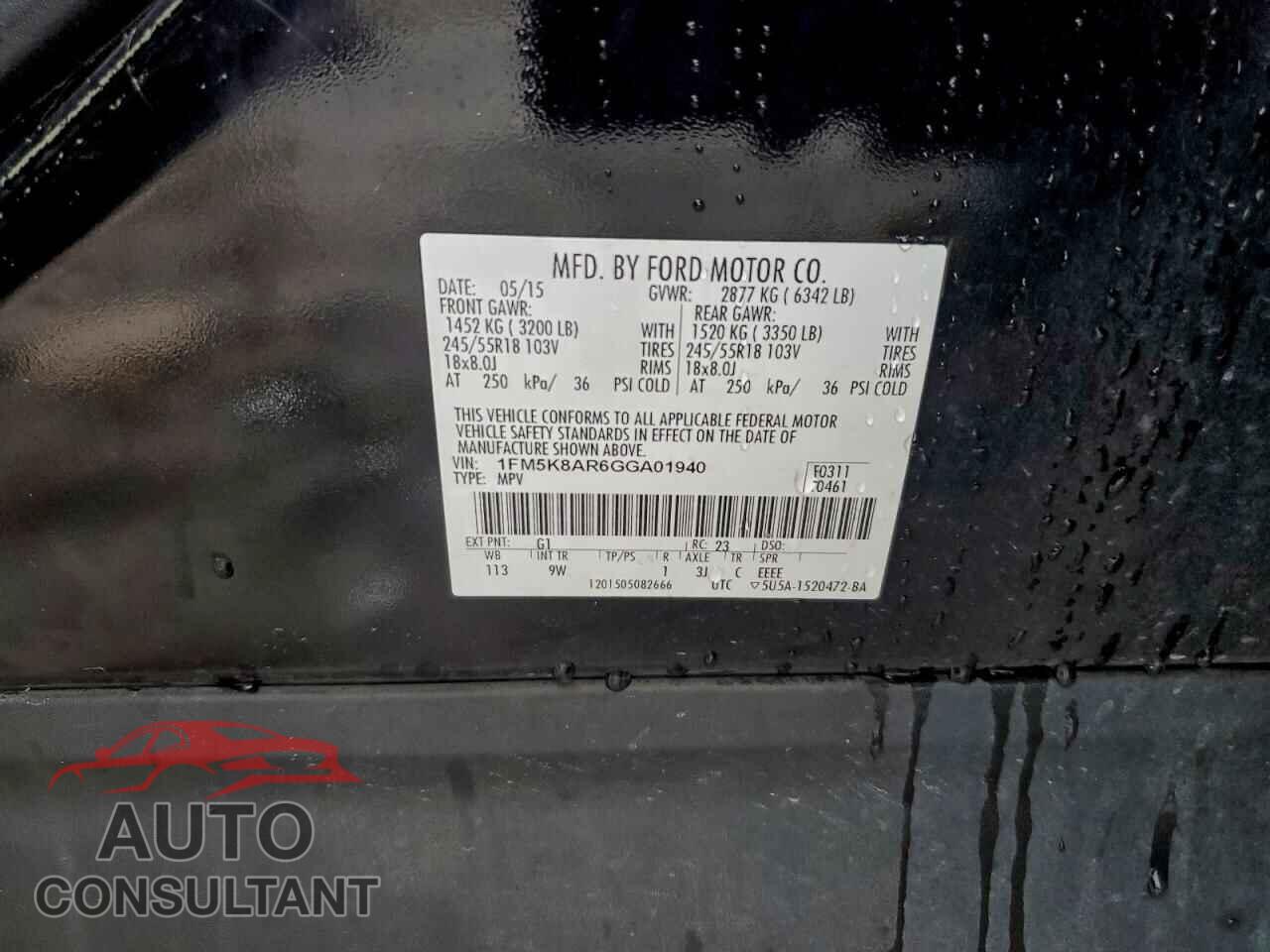 FORD EXPLORER 2016 - 1FM5K8AR6GGA01940