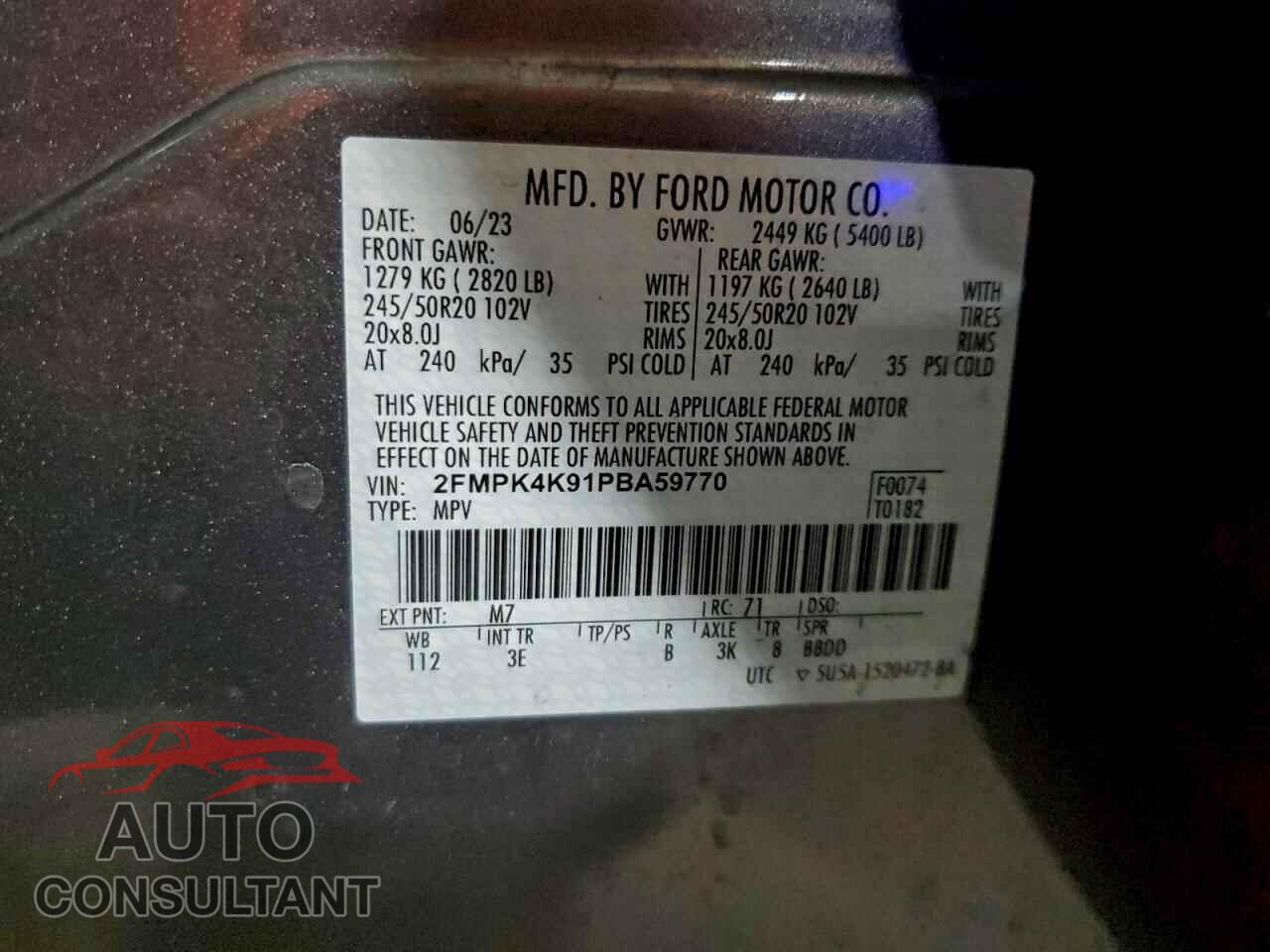 FORD EDGE 2023 - 2FMPK4K91PBA59770