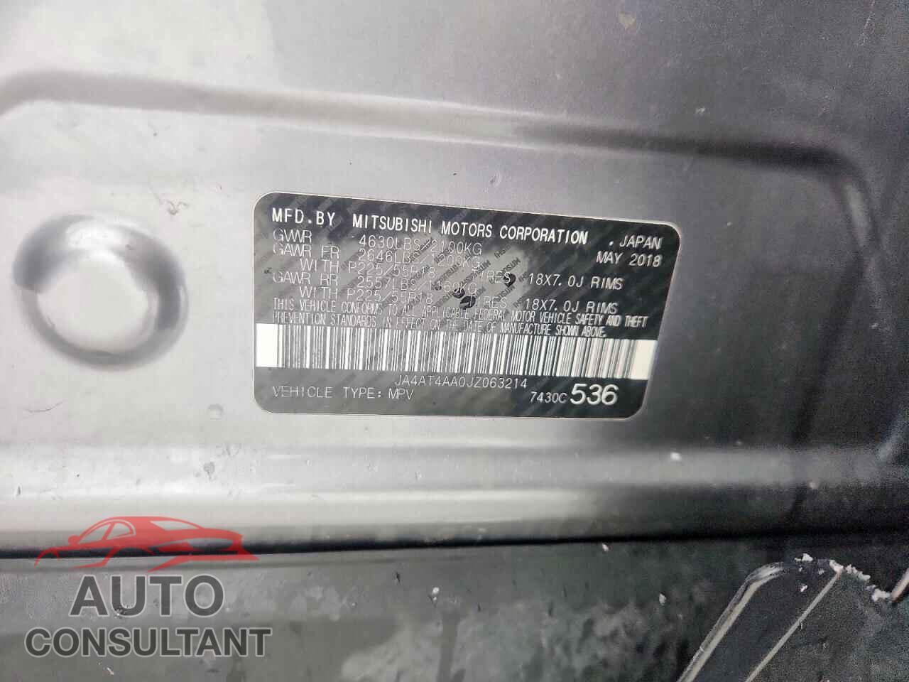 MITSUBISHI ECLIPSE 2018 - JA4AT4AA0JZ063214