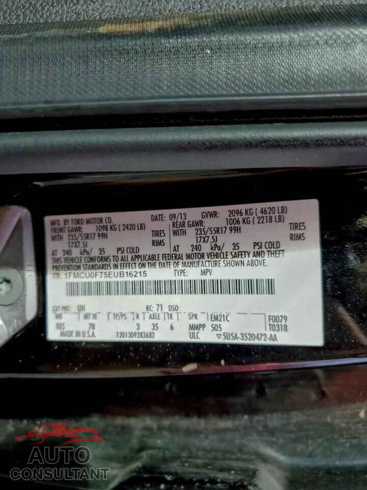 FORD ESCAPE 2014 - 1FMCU0F75EUB16215