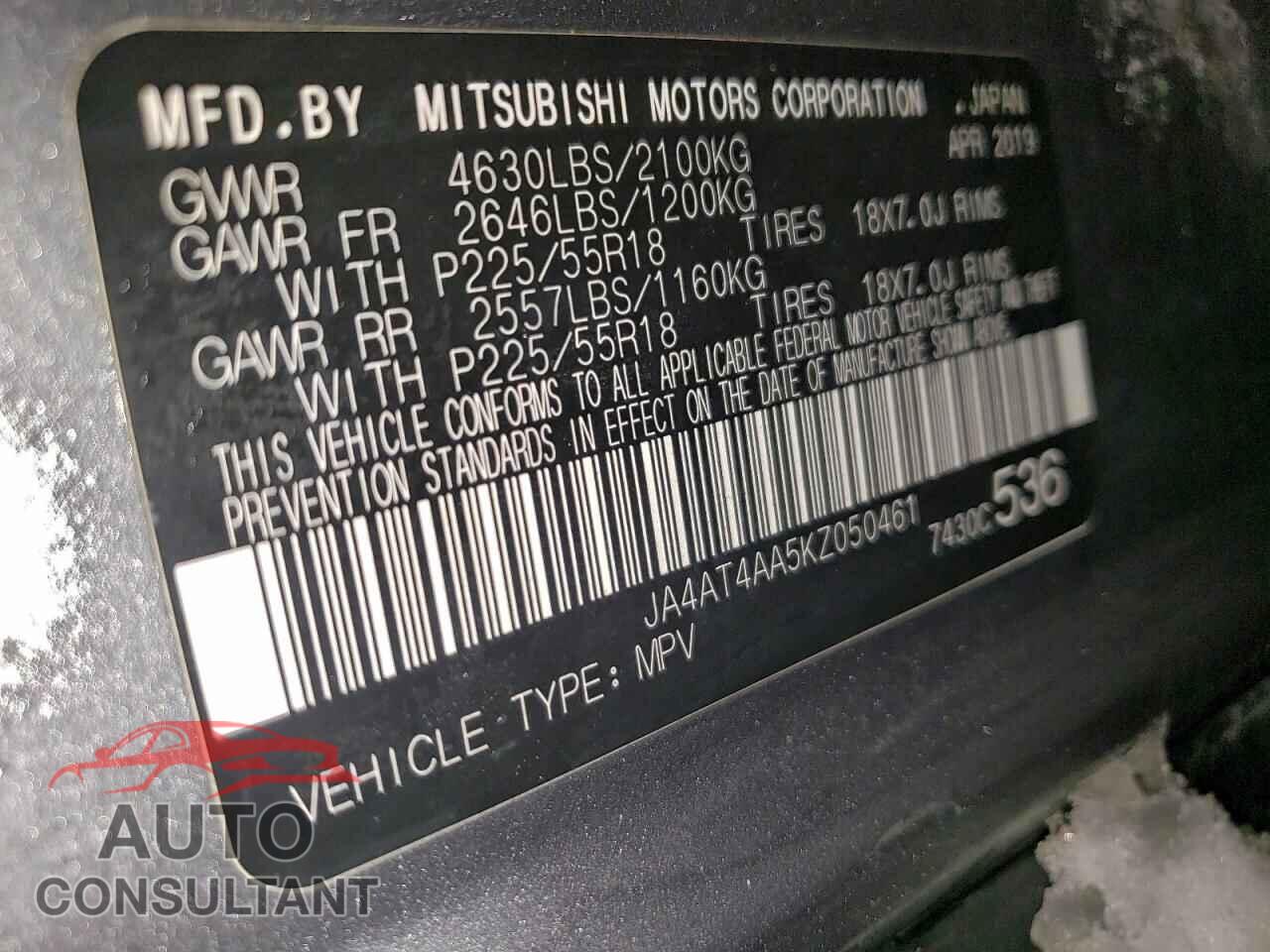 MITSUBISHI ECLIPSE 2019 - JA4AT4AA5KZ050461