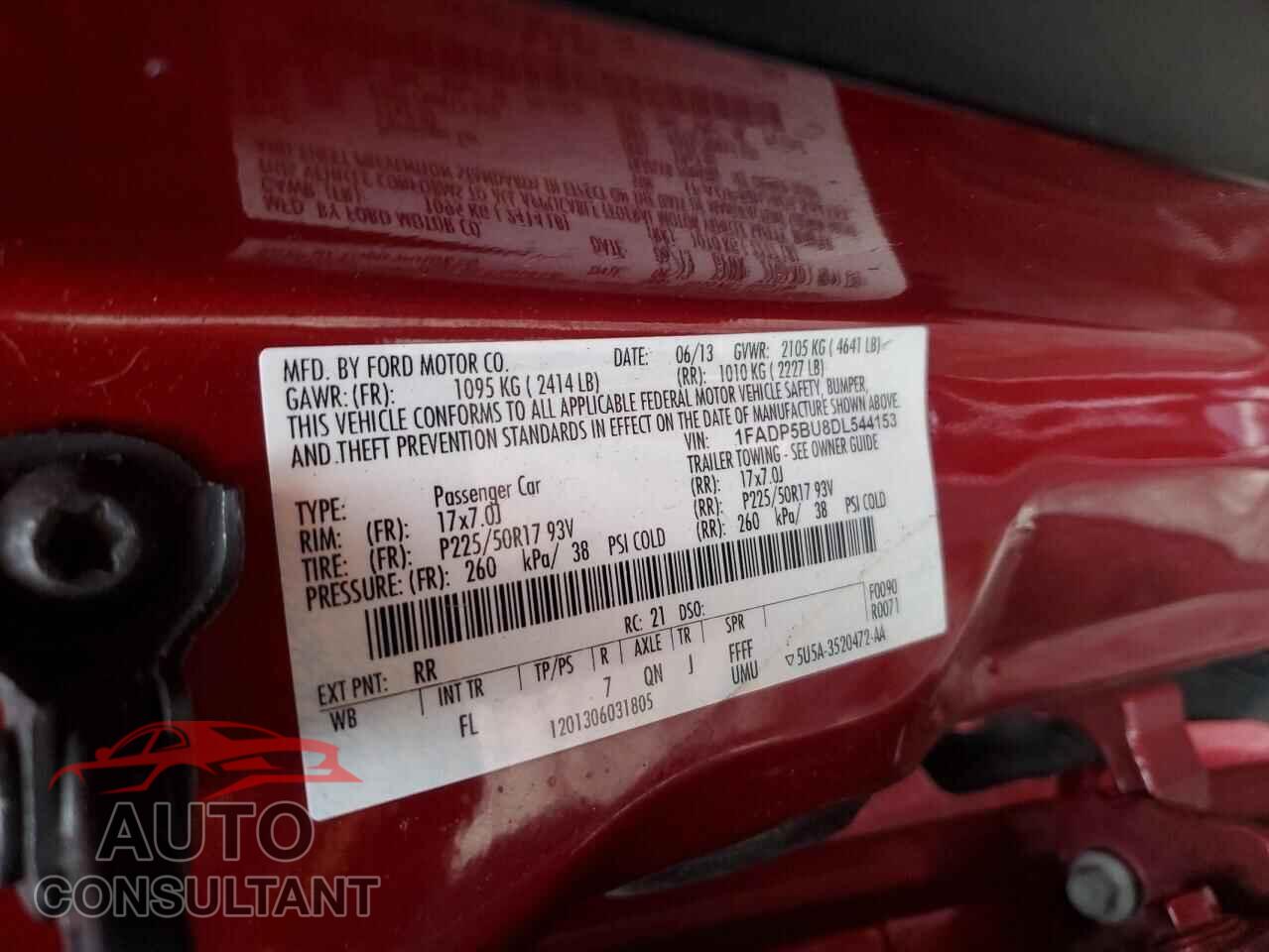 FORD CMAX 2013 - 1FADP5BU8DL544153