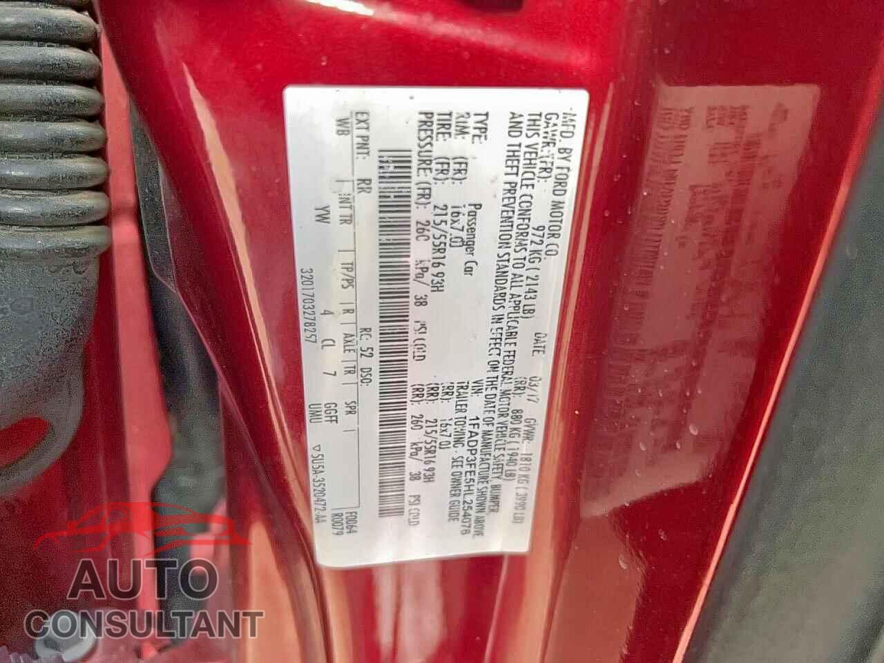 FORD FOCUS 2017 - 1FADP3FE5HL254076