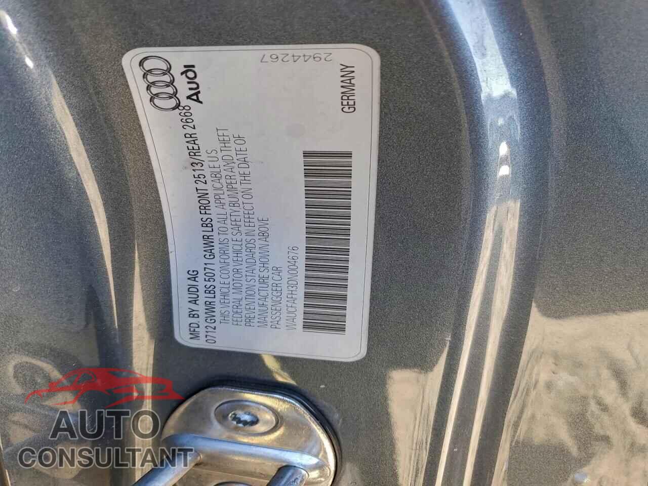 AUDI A5 2013 - WAUCFAFH3DN004676