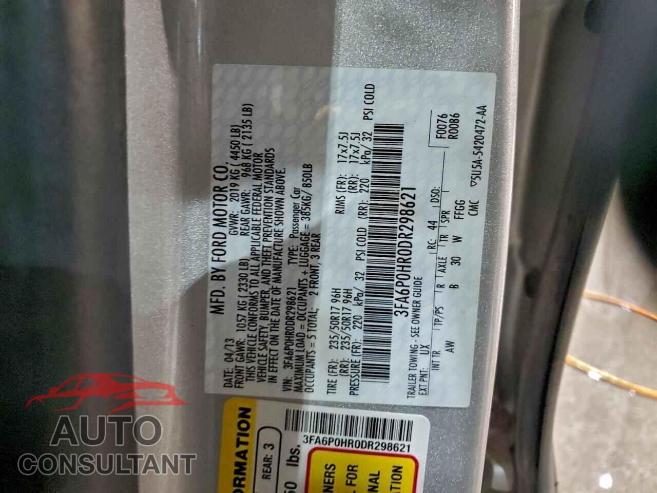 FORD FUSION 2013 - 3FA6P0HR0DR298621