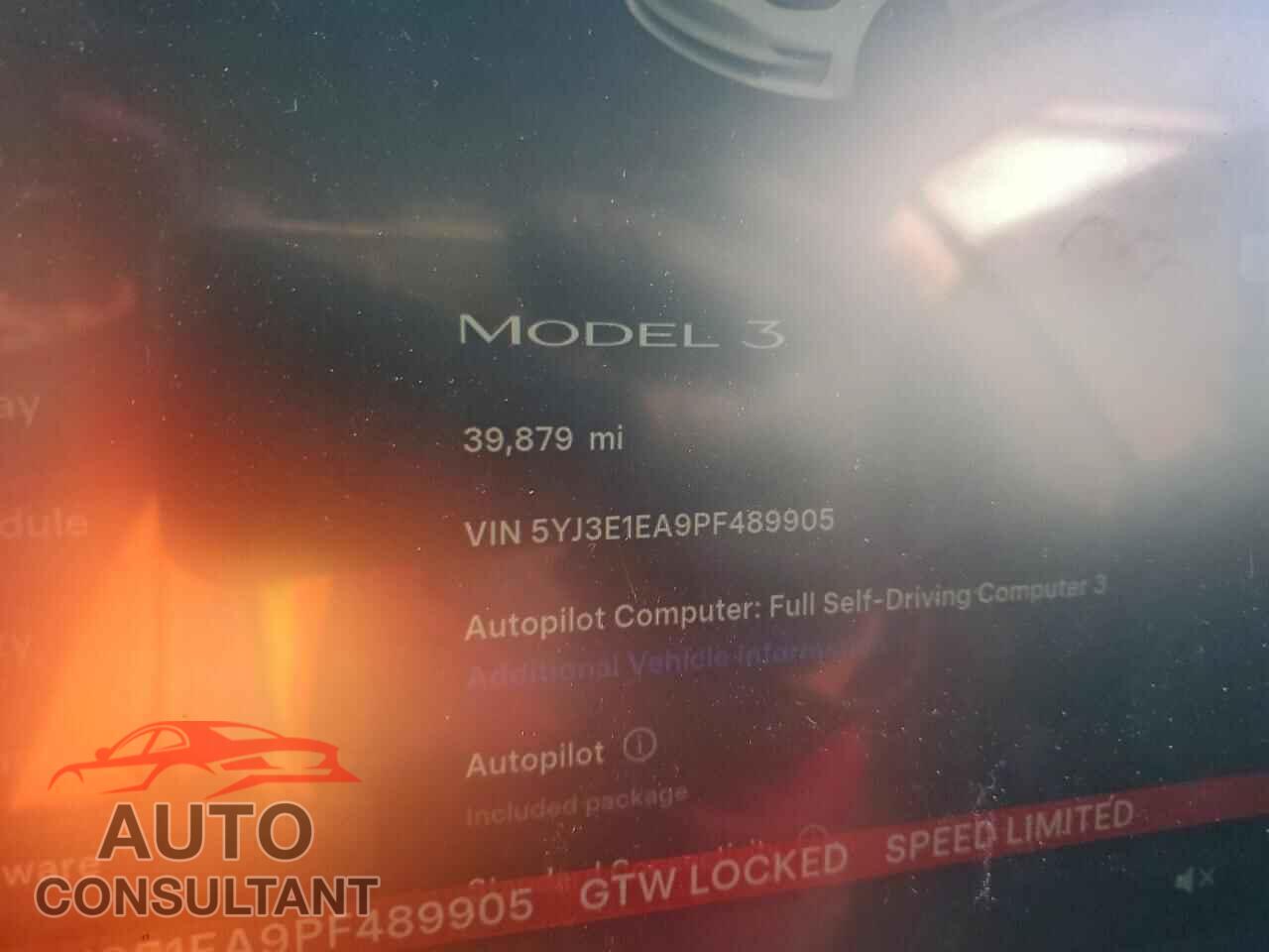 TESLA MODEL 3 2023 - 5YJ3E1EA9PF489905