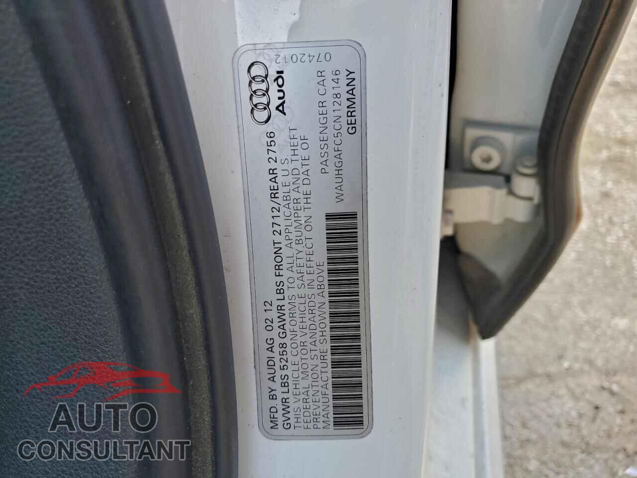 AUDI A6 2012 - WAUHGAFC5CN128146