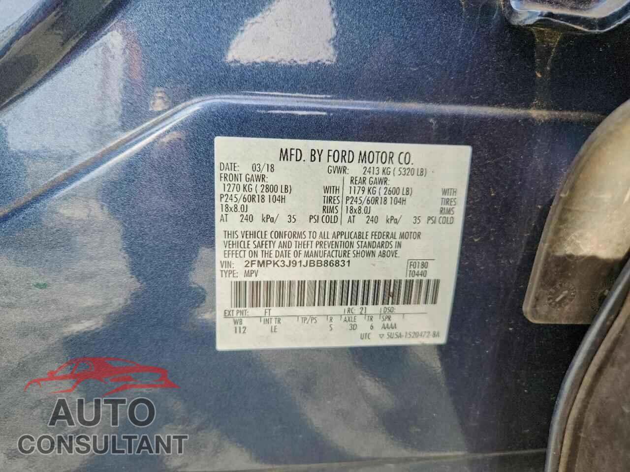 FORD EDGE 2018 - 2FMPK3J91JBB86831