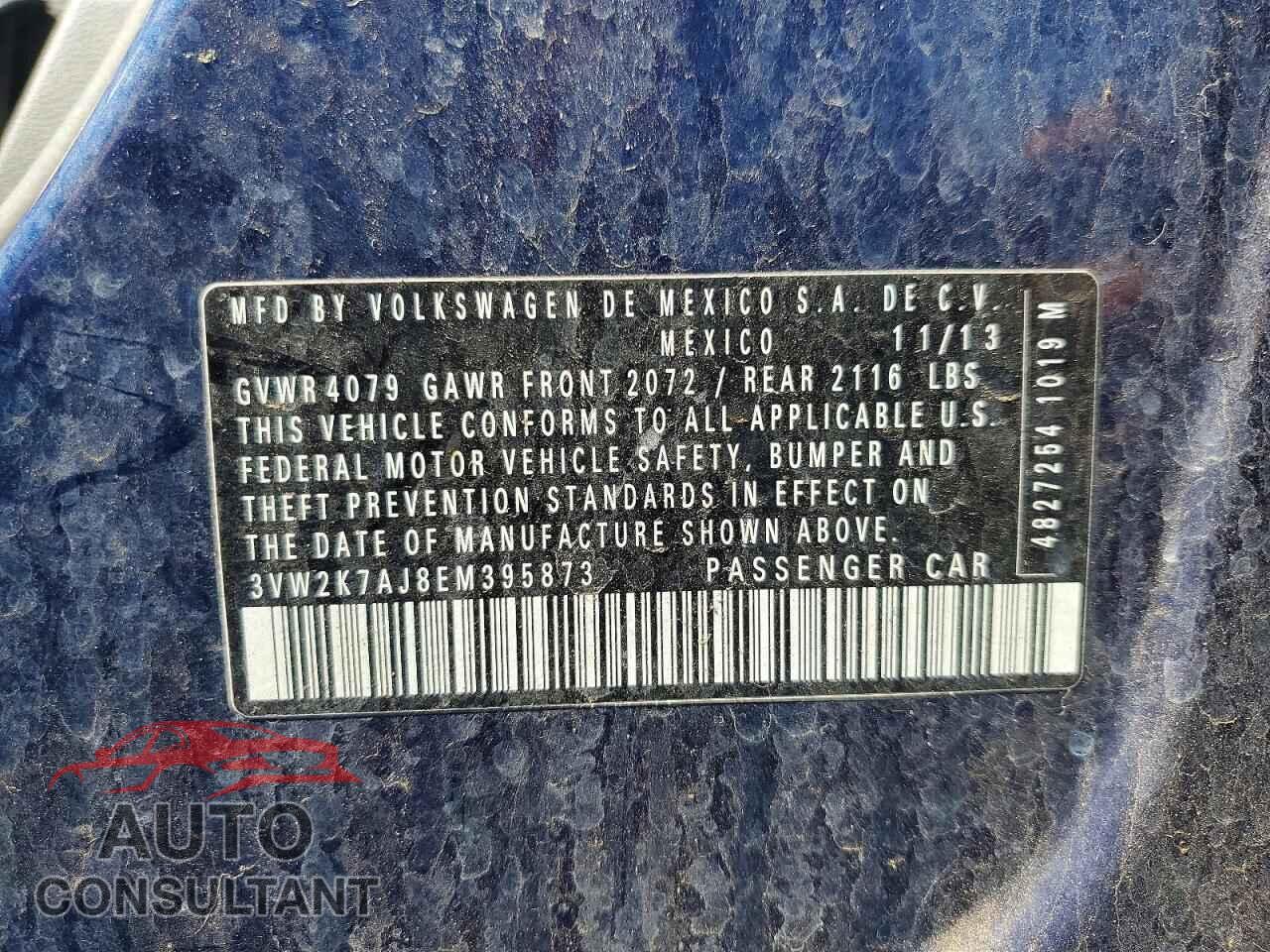 VOLKSWAGEN JETTA 2014 - 3VW2K7AJ8EM395873