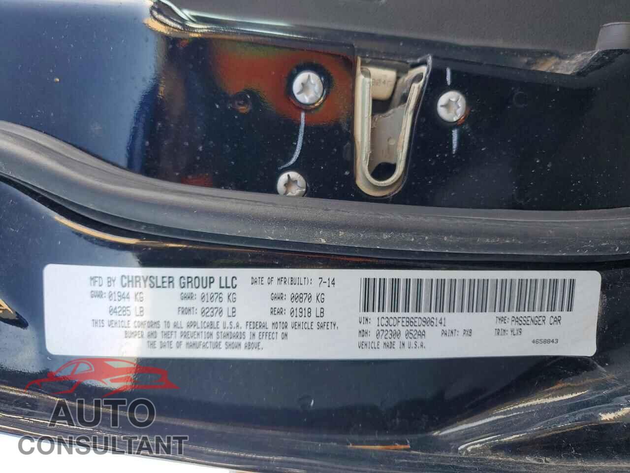DODGE DART 2014 - 1C3CDFEB6ED906141