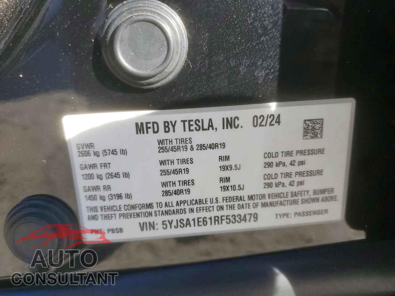 TESLA MODEL S 2024 - 5YJSA1E61RF533479