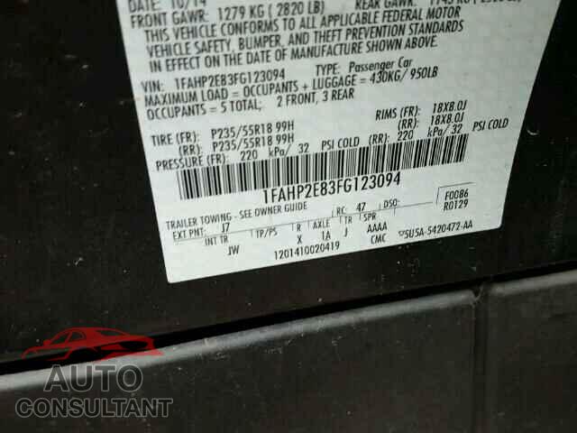 FORD TAURUS 2015 - 1FAHP2E83FG123094