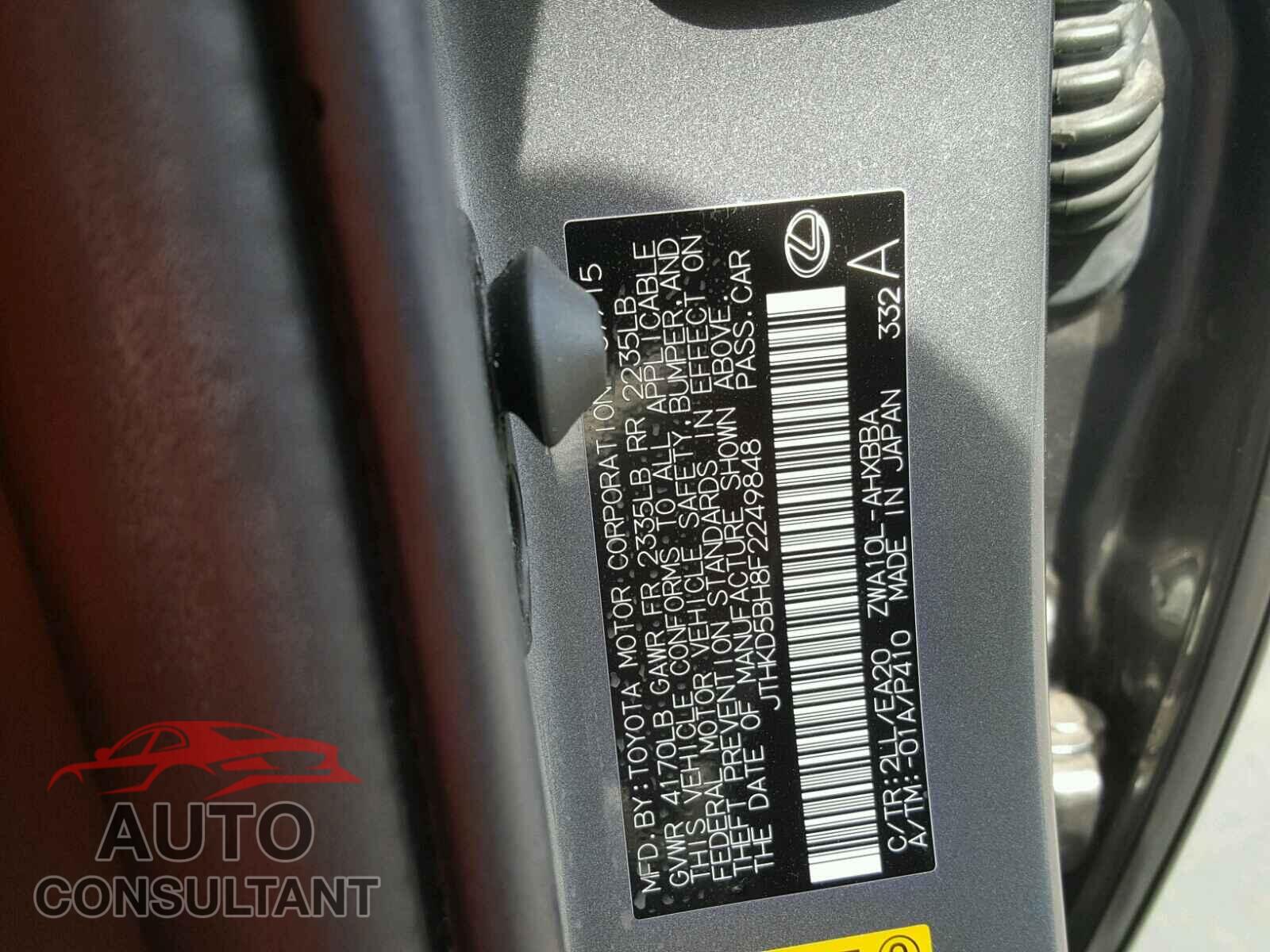 LEXUS CT 200 2015 - JTHKD5BH8F2249848