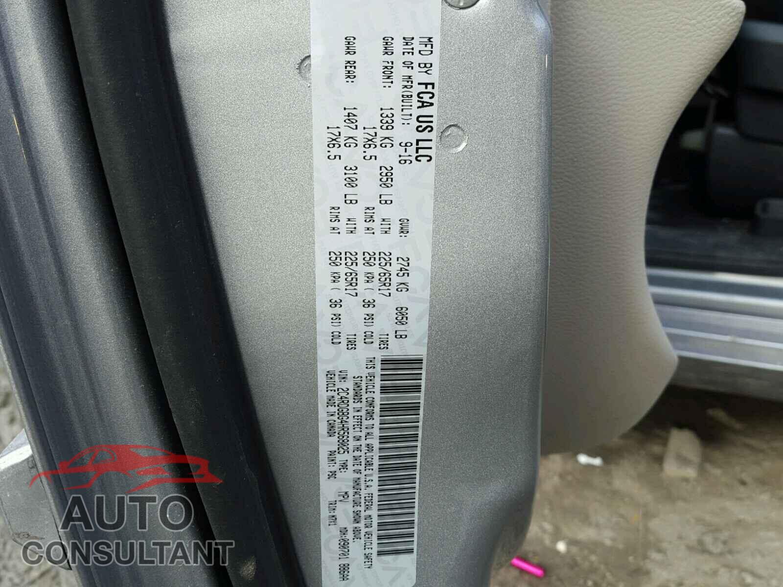 DODGE CARAVAN 2017 - 2C4RDGBG4HR568025