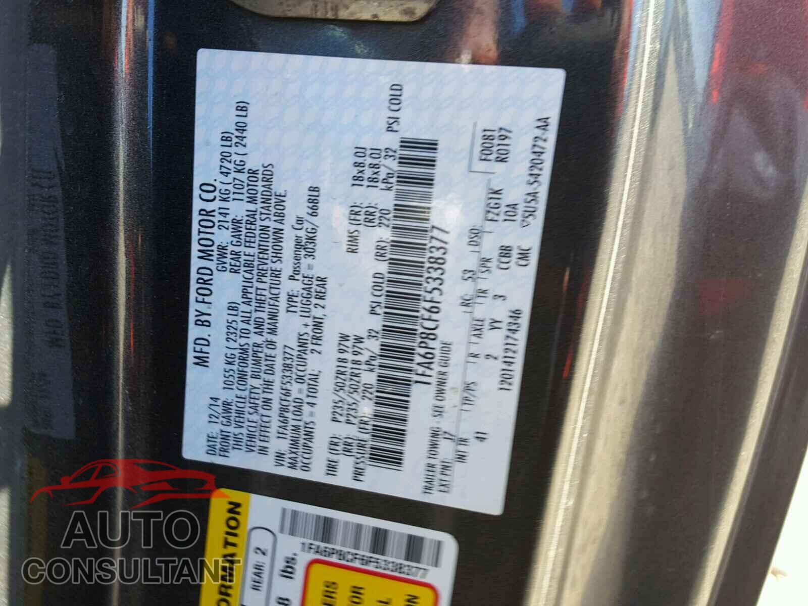 FORD MUSTANG 2015 - 1FA6P8CF6F5338377