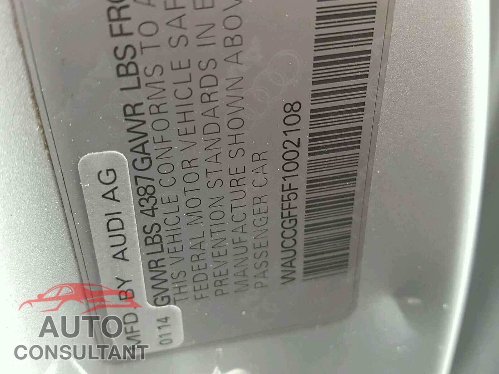 AUDI A3 2015 - WAUCCGFF5F1002108
