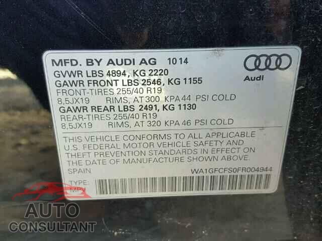 AUDI Q3 2015 - WA1GFCFS0FR004944