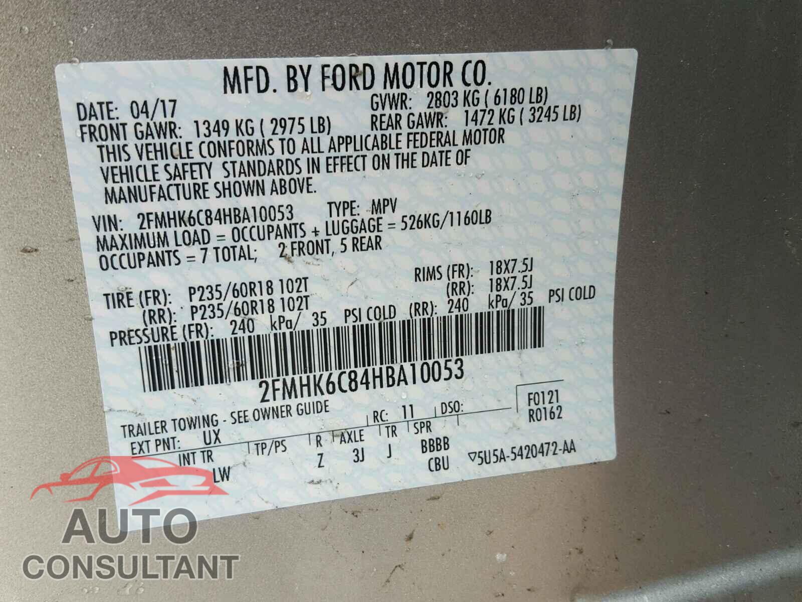 FORD FLEX 2017 - 2FMHK6C84HBA10053