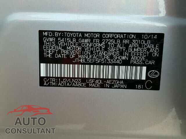 LEXUS LS460 2015 - JTHBL5EF5F5133440