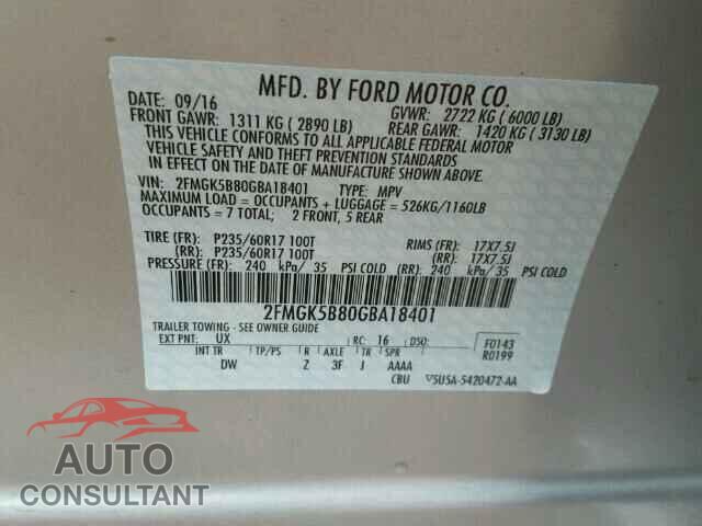 FORD FLEX 2016 - 2FMGK5B80GBA18401