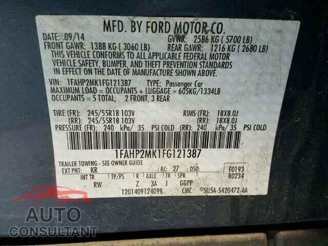 FORD TAURUS 2015 - 1FAHP2MK1FG121387