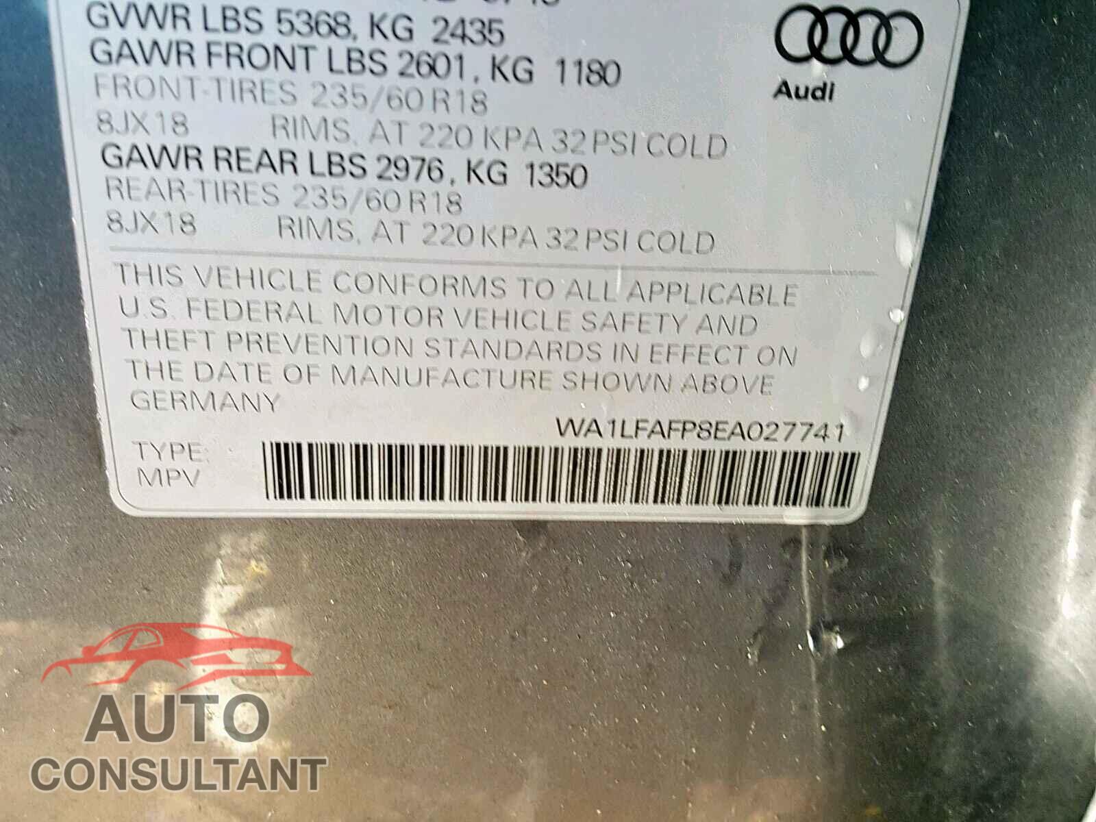 AUDI Q5 2014 - WA1LFAFP8EA027741