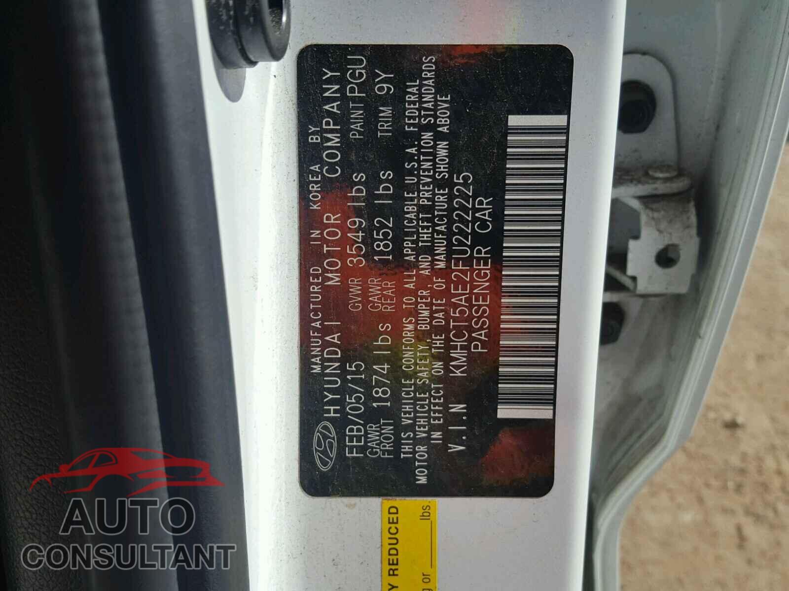 HYUNDAI ACCENT 2015 - KMHCT5AE2FU222225